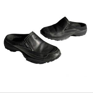 Timberland VTG Womens Clogs Mules Slip On Shoes Size 6.5M Black Leather